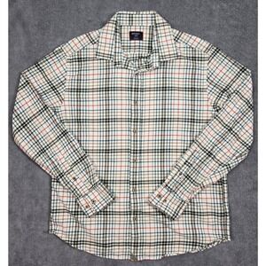 UNTUCKit Merzling Shirt Mens Large White Plaid Slim Fit Excellent Flannel 41637